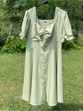Belle Pogue Cottagecore Prairie Peasant Fairy Boho Midi Dress 2XL